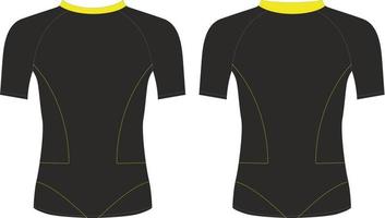 Compression Rash Guard Design, Template design front back view vector