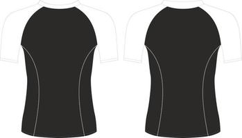 Compression Rash Guard Design, Template design front back view vector