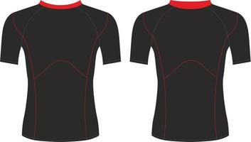 Compression Rash Guard Design, Template design front back view vector