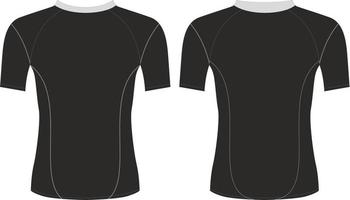 Compression Rash Guard Design, Template design front back view vector