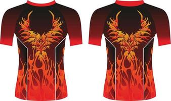 Compression Rash Guard Design, Template design front back view vector