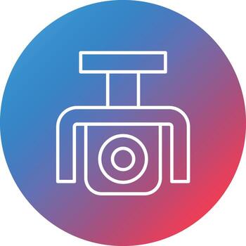 Security Camera Line Gradient Circle Background Icon vector