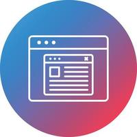 Browser Pop Up Line Gradient Circle Background Icon vector