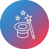 Magic Trick Line Gradient Circle Background Icon vector