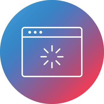 icono de fondo de círculo degradado de línea de carga web vector