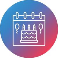 Birthday Event Line Gradient Circle Background Icon vector