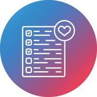 Wishlist Line Gradient Circle Background Icon vector