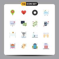 16 iconos creativos signos y símbolos modernos de baño bañera envoltura gadget de baño paquete editable de elementos creativos de diseño de vectores