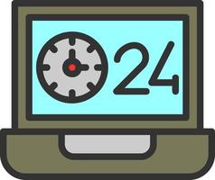 24 Hours Vector Icon Design