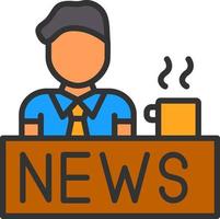 NewsCaster Vector Icon Design