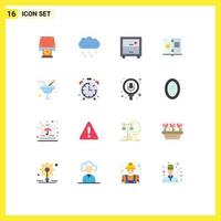 Universal Icon Symbols Group of 16 Modern Flat Colors of romance instruction thunder hardware book Editable Pack of Creative Vector Design Elements