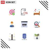 paquete de iconos vectoriales de stock de 9 signos y símbolos de línea para la industria constructora archivo trabajador amor elementos de diseño vectorial editables vector