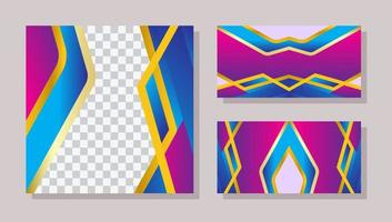 Set of shapes for gaming with blue and violet colour shapes background illustration eps10. vector