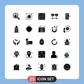 Stock Vector Icon Pack of 25 Line Signs and Symbols for direction app box mobile network Editable Vector Design Elements