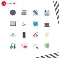 Universal Icon Symbols Group of 16 Modern Flat Colors of ecommerce barcode healthcare promotion mail Editable Pack of Creative Vector Design Elements