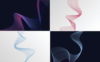 Wave curve abstract vector backgrounds for high-quality presentations. flyers. and brochures