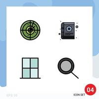 Stock Vector Icon Pack of 4 Line Signs and Symbols for area home technology gear room Editable Vector Design Elements