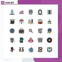 Universal Icon Symbols Group of 25 Modern Filled line Flat Colors of cocoa filmstrip bath film reel animation Editable Vector Design Elements