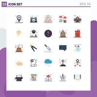 Universal Icon Symbols Group of 25 Modern Flat Colors of parachute exchange power delivery accidents Editable Vector Design Elements