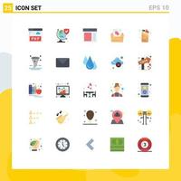 Universal Icon Symbols Group of 25 Modern Flat Colors of drink folder interface file folder document Editable Vector Design Elements