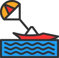 Parasailing Vector Icon Design