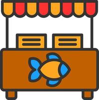 Fish Market Vector Icon Design