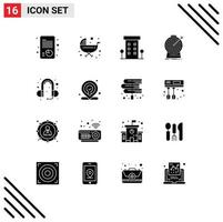 paquete de iconos de vector de stock de 16 signos y símbolos de línea para el carro de enfoque de destino tiendas de objetivos elementos de diseño de vector editables