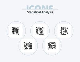 Statistical Analysis Line Icon Pack 5 Icon Design. failure. business. person. analysis. graph vector