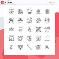 Set of 25 Modern UI Icons Symbols Signs for calculator speech god seminar professional Editable Vector Design Elements