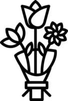 Flower Bouquet Vector Icon Design