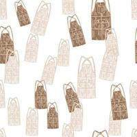 Aprons engraved seamless pattern. Vintage background for kitchen in hand drawn style. Vector repeated texture for print, fabric, wrapping, wallpaper, tissue.