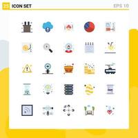 Set of 25 Modern UI Icons Symbols Signs for player invoice diagram file data Editable Vector Design Elements