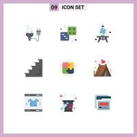 Universal Icon Symbols Group of 9 Modern Flat Colors of stage interior game floor hobbies Editable Vector Design Elements