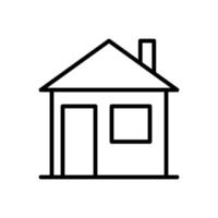 vector de estilo de línea plana de icono de construcción de casa para diseño gráfico y web