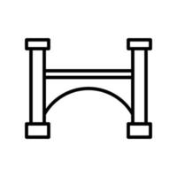 bridge building icon flat line style vector for graphic and web design