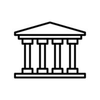 vector de estilo de línea plana de icono de edificio de monumento para diseño gráfico y web