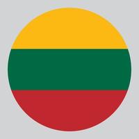 flat circle shaped Illustration of Lithuania flag vector