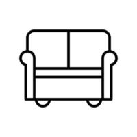 vector de estilo de línea plana de icono de hotel de habitación común para diseño gráfico y web