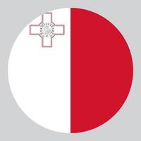 ilustración en forma de círculo plano de la bandera de malta vector