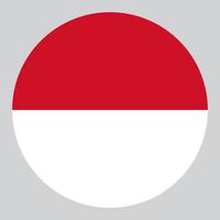 flat circle shaped Illustration of Monaco flag vector