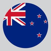 flat circle shaped Illustration of New Zealand flag vector