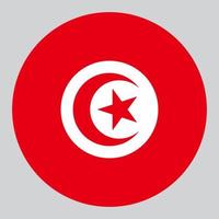 flat circle shaped Illustration of Tunisia flag vector