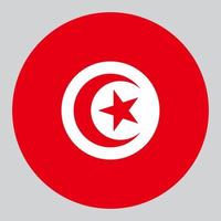 flat circle shaped Illustration of Tunisia flag vector