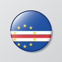 botón brillante ilustración en forma de círculo de la bandera de cabo verde vector