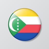 glossy button circle shaped Illustration of comoros flag vector