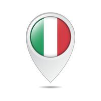 etiqueta de ubicación del mapa de la bandera de italia vector