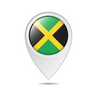 etiqueta de ubicación del mapa de la bandera de jamaica vector