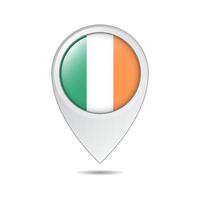 map location tag of Ireland flag vector