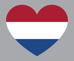 flat heart shaped Illustration of Netherlands flag vector