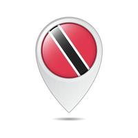map location tag of Trinidad and Tobago flag vector